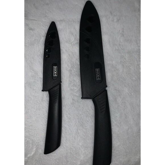 Stainless Steel Fruit Vegetable Knife for Chopping Slicing Dicing 2 Set Black - Picture 6 of 7